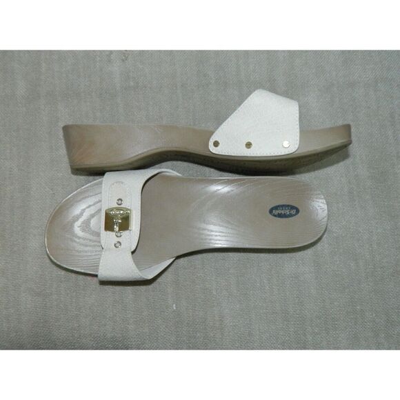 Dr.  Scholls Sandals Shoes Size 10 White Snakeskin‎ Classics Clogs Made In Italy - Picture 4 of 6